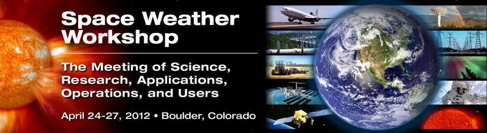 A banner graphic for the 2012 Space Weather Workshop.
