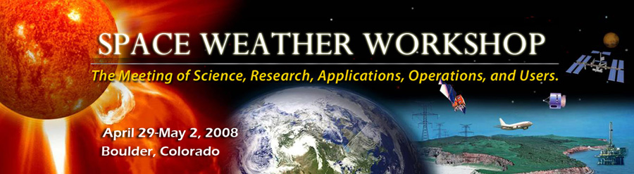 A banner graphic for the 2008 Space Weather Workshop.