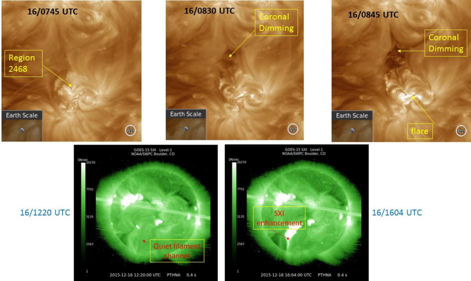 Two CME events on 16 December may be Earth-directed