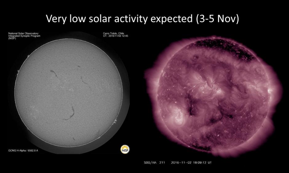 H-alpha and SDO imaes of Sun on 2 Nov 2016