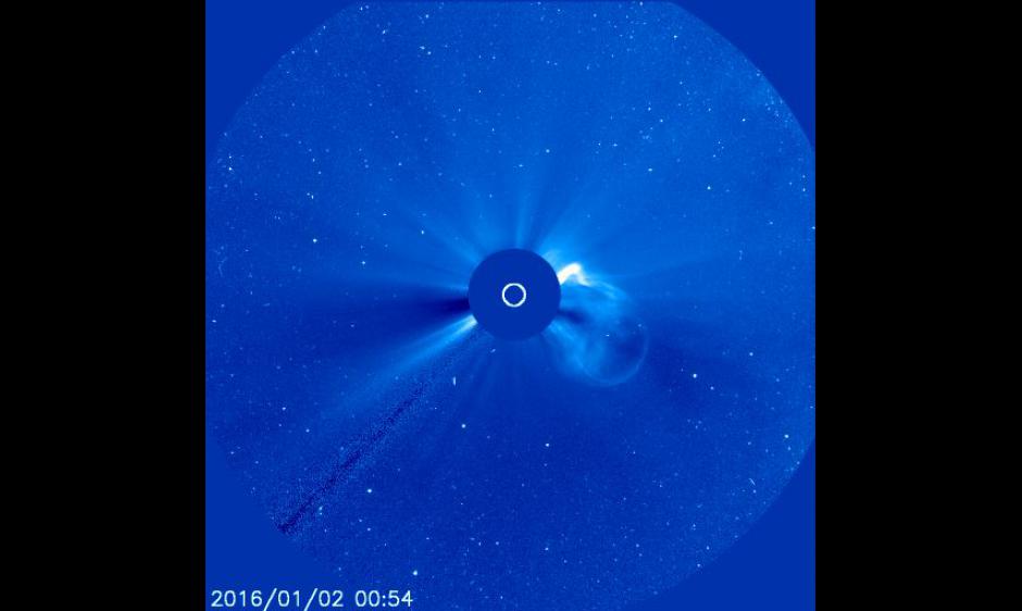 CME from 02 Jan 2016 in SOHO/LASCO C3 imagery