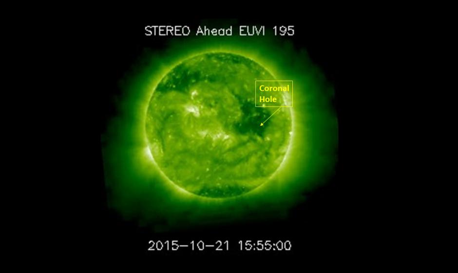 Large coronal hole persists on far side of the Sun