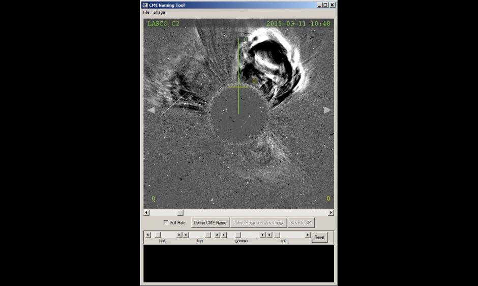 LASCO coronagraph image of filament eruption NNW