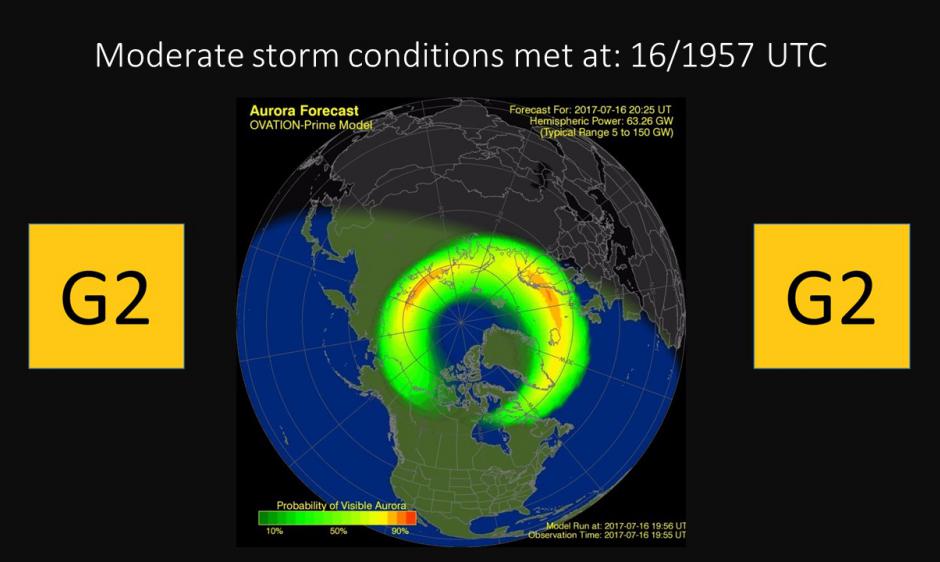 Update G2 (Moderate) Storm Conditions Observed NOAA