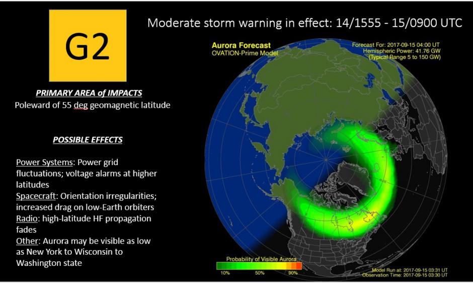 Ovation/G2 Warning until 15/0900 UTC