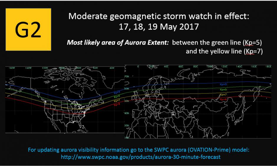 Aurora visibility information chart