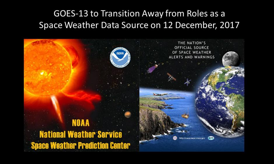 GOES-13 removal as space weather data source