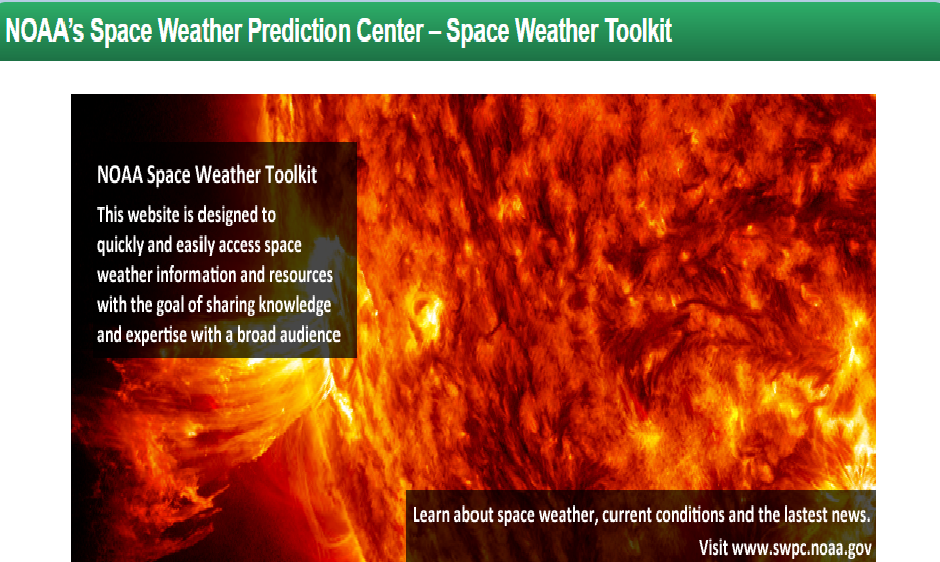 Space Weather Toolkit Banner Page
