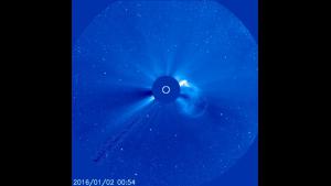 CME from 02 Jan 2016 in SOHO/LASCO C3 imagery