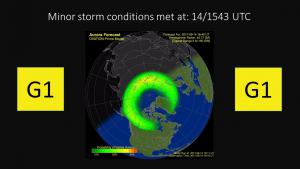 G1 (Minor) Geomagnetic Storm Conditions Observed