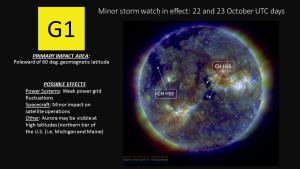 G1 Watch for 22 and 23 October with SDO image