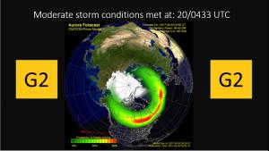 Ovation Auroral oval forecast/G2 Alert