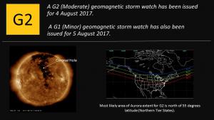 G2 Watch issued for 4 August; G1 Watch issued for 5 August