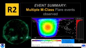 Multiple M-class flares observed, GOES SUVI 094 imagery