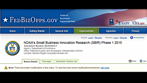 NOAA's 2015 SBIR Solicitation is Now Open